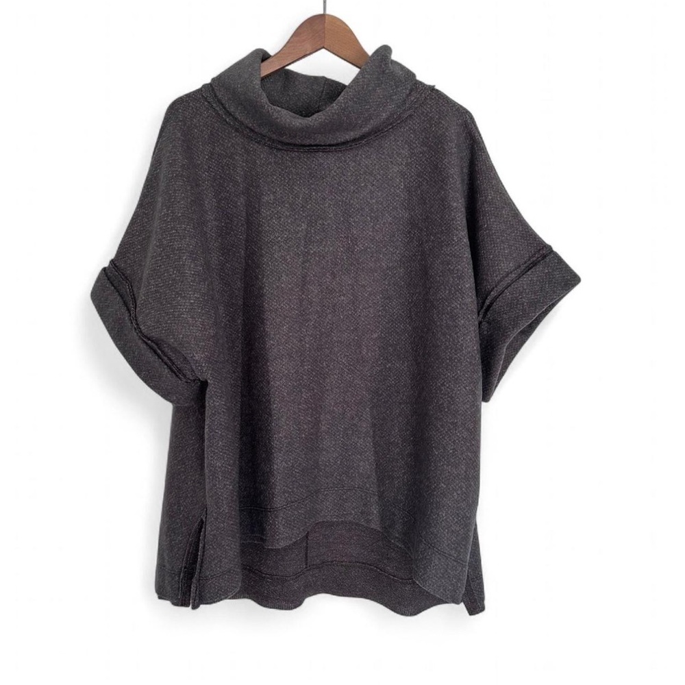 Ces Femme Cowl Neck Sweater Charcoal Grey Size L Large